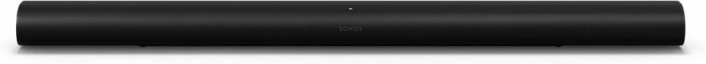 Sonos Arc Ultra Soundbar in minimalistischem Design vor einem Fernseher Sonos Arc Ultra Soundbar in minimalistischem Design vor einem Fernseher