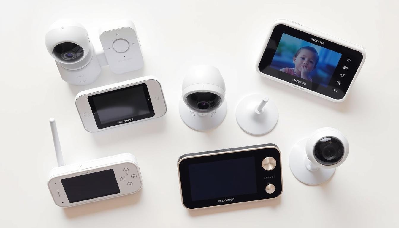 Verschiedene Babyphone-Modelle 2025 im Vergleich mit Kamera- und Audiogeräten