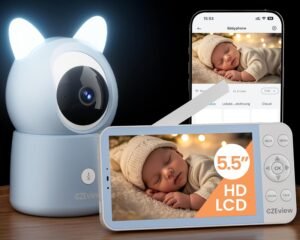 CZEview BM6 Babyphone mit 2K-Auflösung und 360° schwenkbarer Kamera CZEview BM6 Babyphone mit 2K-Auflösung und 360° schwenkbarer Kamera