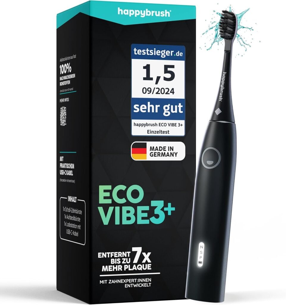 Test elektrische Zahnbürsten - Die besten Modelle 2026 happybrush Eco Vibe 3